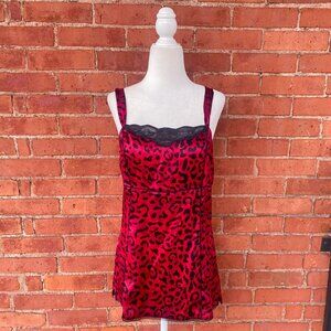 animal print satin tank